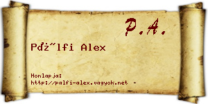 Pálfi Alex névjegykártya