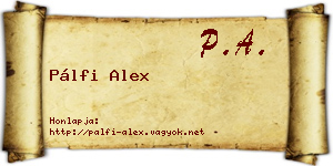 Pálfi Alex névjegykártya